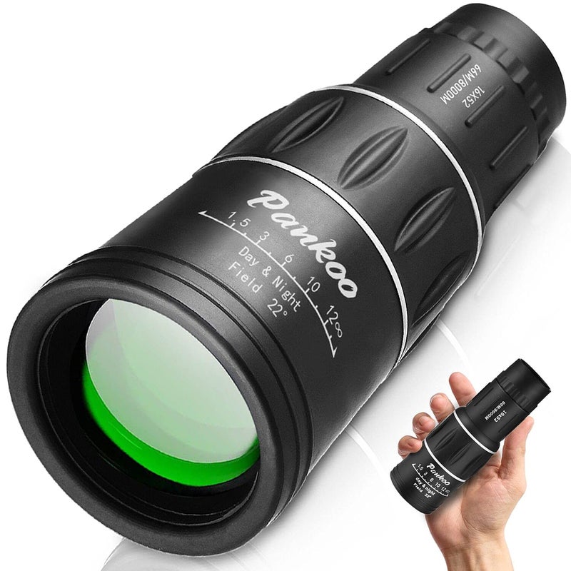 Pankoo 16X52 Monocular, Birthday Gifts for Men Dad Husband Him, Telescope High Powered for Adults, 2023 Power Prism Compact Monoculars for Adults Kids, Gadgets for Men, Valentines Gifts Ideas - Image 1